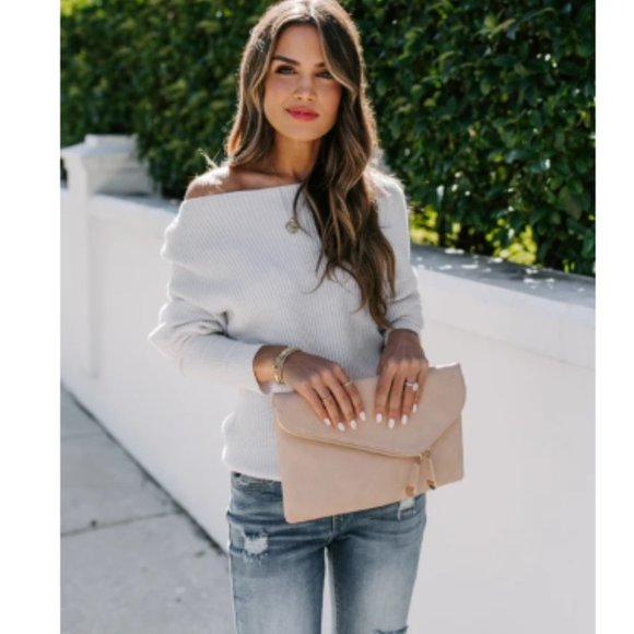 JULIA Off Shoulder Thermal Knit Sweater - Picture 8 of 8